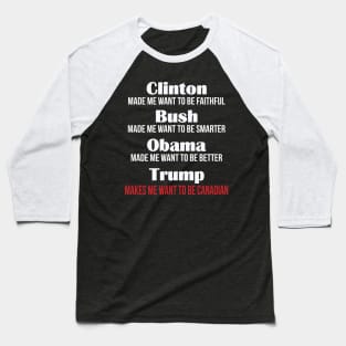 Trump Makes Me Want To Be Canadian Baseball T-Shirt